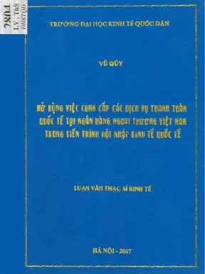 Mở Rộng Dịch Vụ Thanh Toán Quốc Tế Tại Ngân Hàng Ngoại