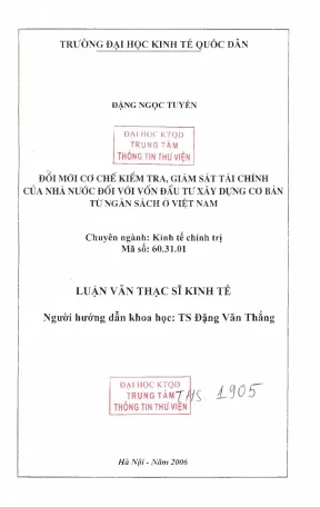 Cơ Chế Kiểm Tra và Giám Sát Tài Chính Đối Với Đầu Tư Xây