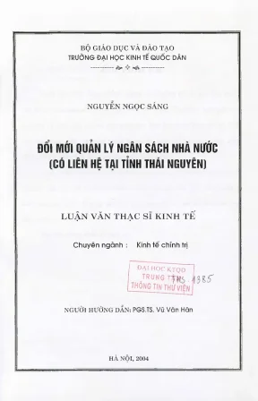 Đổi mới quản lý ngân sách nhà nước tại Việt Nam