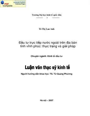 Tăng Cường Đầu Tư Nước Ngoài Tại Vĩnh Phúc: Chiến Lược