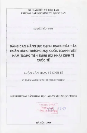 Nâng cao năng lực cạnh tranh của ngân hàng thương mại