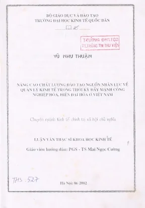 Nâng cao chất lượng đào tạo nguồn nhân lực quản lý kinh