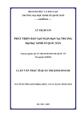 Phát Triển Đào Tạo Ngắn Hạn Tại Trường Đại Học Kinh Tế