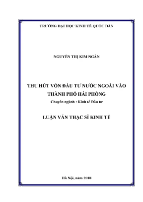 Thu Hút Vốn Đầu Tư Nước Ngoài Vào Thành Phố Hải Phòng: