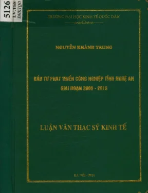 Đầu Tư Phát Triển Công Nghiệp Tỉnh Nghệ An Giai Đoạn