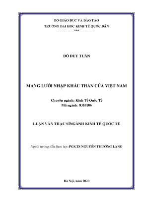 Phân Tích Mạng Lưới Nhập Khẩu Than Của Việt Nam: Thực