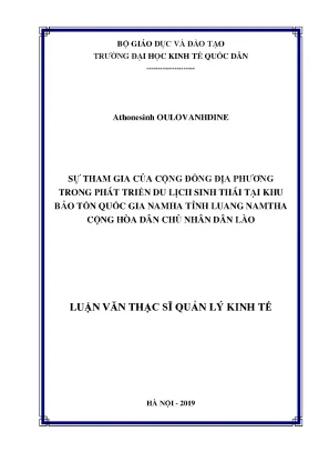 Sự Tham Gia Của Cộng Đồng Địa Phương Trong Phát Triển Du 