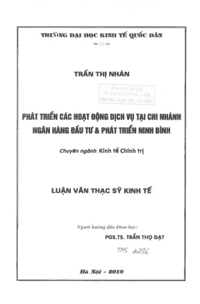 Phát Triển Hoạt Động Dịch Vụ Ngân Hàng Tại Ninh Bình