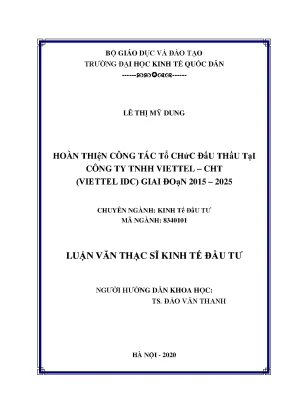 Hoàn thiện công tác tổ chức đấu thầu tại Viettel IDC