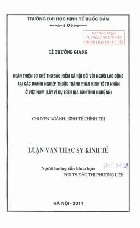 Hoàn thiện cơ chế bảo hiểm xã hội cho người lao động tại