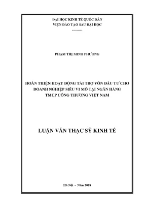 Hoàn thiện hoạt động tài trợ vốn đầu tư cho doanh nghiệp