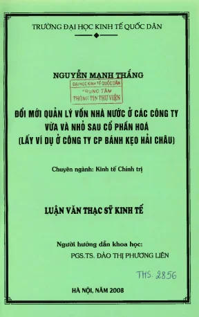 Đổi Mới Quản Lý Vốn Nhà Nước Tại Các Doanh Nghiệp Vừa Và