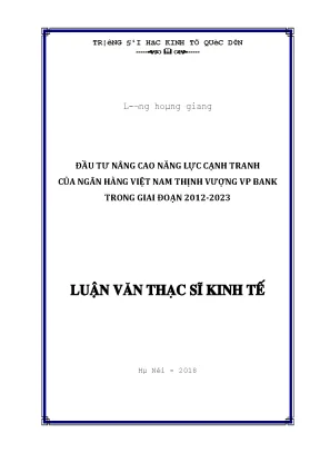 Nâng cao năng lực cạnh tranh của VPBank giai đoạn 2012-2023