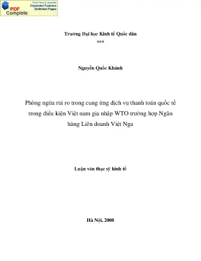 Phòng Ngừa Rủi Ro Thanh Toán Quốc Tế Trong Ngân Hàng