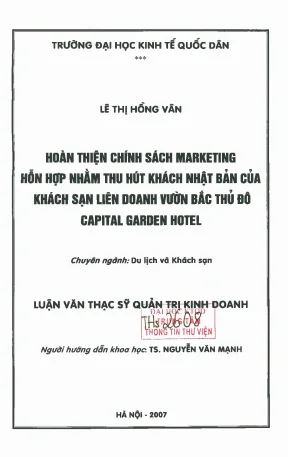 Hoàn thiện chính sách marketing thu hút khách Nhật Bản 