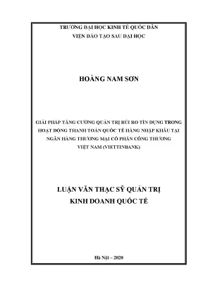 Giải Pháp Tăng Cường Quản Trị Rủi Ro Tín Dụng Tại Vietinbank