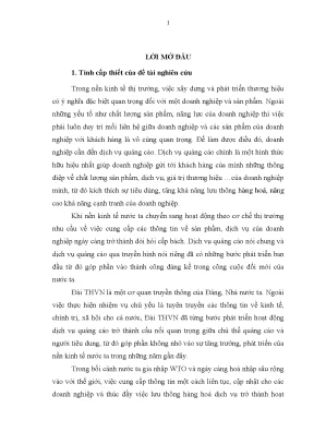 Phát Triển Dịch Vụ Quảng Cáo Qua Truyền Hình Tại Đài THVN