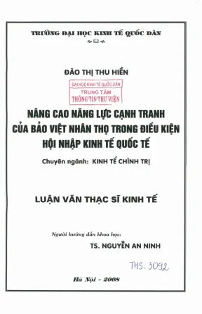 Nâng Cao Năng Lực Cạnh Tranh Của Bảo Việt Nhân Thọ Trong