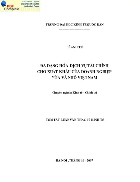 Nâng cao dịch vụ tài chính cho xuất khẩu của doanh