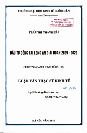 Đầu Tư Công Tại Long An Giai Đoạn 2009-2020: Thực Trạng