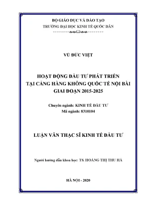 Đầu Tư Phát Triển Tại Cảng Hàng Không Quốc Tế Nội Bài