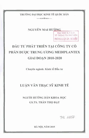 Đầu Tư Phát Triển Tại Công Ty Cổ Phần Dược Trung Ương
