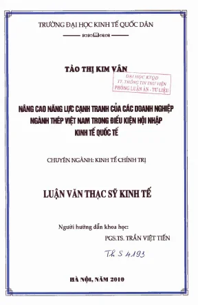 Nâng Cao Năng Lực Cạnh Tranh Của Doanh Nghiệp Ngành Thép