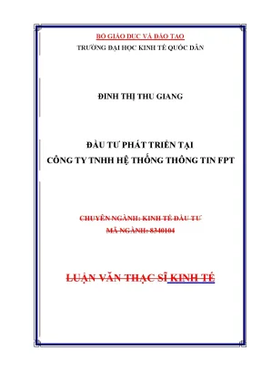 Đầu Tư Phát Triển Tại Công Ty TNHH Hệ Thống Thông Tin FPT