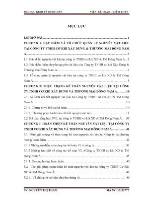 Quản Lý Nguyên Vật Liệu Tại Công Ty TNHH Cơ Khí Xây Dựng