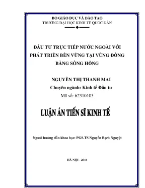 Đầu Tư Trực Tiếp Nước Ngoài và Phát Triển Bền Vững tại