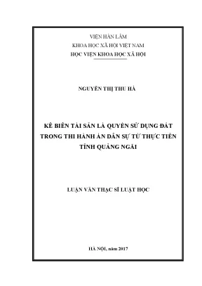Kê Biên Tài Sản Quyền Sử Dụng Đất Trong Thi Hành Án Dân