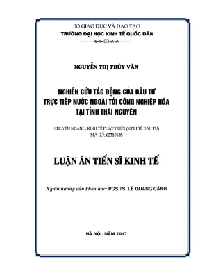 Tác Động Của Đầu Tư Trực Tiếp Nước Ngoài Đến Công Nghiệp