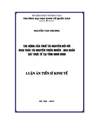 Tác Động Của Thuế Tài Nguyên Đối Với Khai Thác Tài