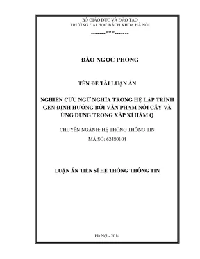 Nghiên Cứu Ngữ Nghĩa Trong Lập Trình Gen Định Hướng Bởi