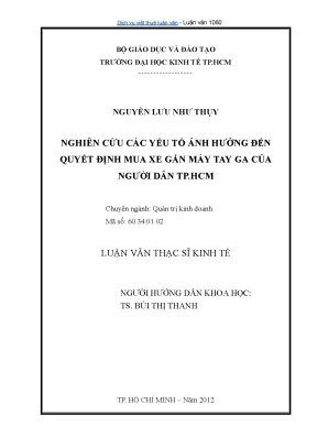 Nghiên Cứu Yếu Tố Ảnh Hưởng Đến Quyết Định Mua Xe Gắn