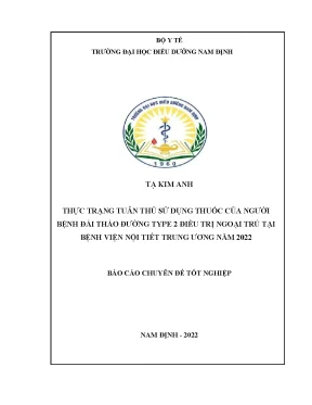Thực Trạng Tuân Thủ Sử Dụng Thuốc Của Người Bệnh Đái 