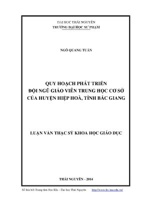 Quy Hoạch Phát Triển Đội Ngũ Giáo Viên Trung Học Cơ Sở