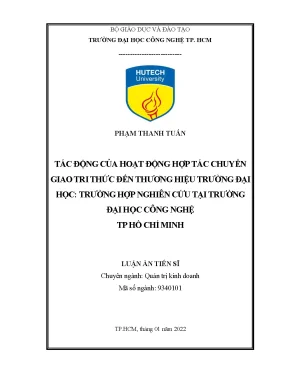 Tác động của hợp tác chuyển giao tri thức đến thương