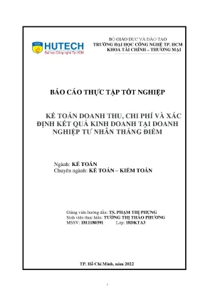 Báo Cáo Thực Tập Tốt Nghiệp Kế Toán Doanh Thu và Chi Phí