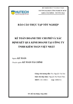 Báo Cáo Thực Tập Tốt Nghiệp Kế Toán Doanh Thu và Chi Phí