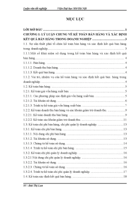 Kế Toán Bán Hàng và Xác Định Kết Quả Bán Hàng Trong