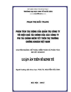 Phân Tích Tác Động Quản Trị Công Ty Đến Hiệu Quả Tài