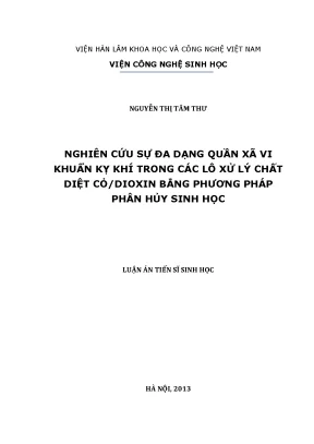 Nghiên cứu đa dạng vi khuẩn kỵ khí trong xử lý chất diệt 
