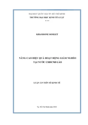 Nâng Cao Hiệu Quả Hoạt Động Giảm Nghèo Tại Nước CHDCND Lào