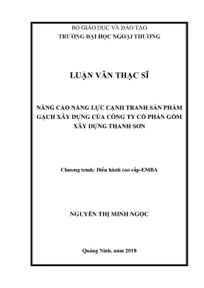 Nâng Cao Năng Lực Cạnh Tranh Sản Phẩm Gạch Xây Dựng Tại