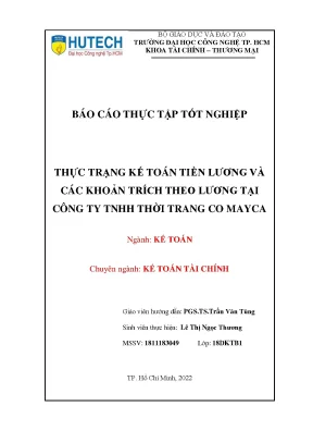 Thực Trạng Kế Toán Tiền Lương Tại Công Ty TNHH Thời
