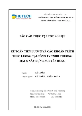 Báo Cáo Thực Tập Tốt Nghiệp Kế Toán Tiền Lương Tại Công