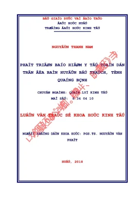 Phát Triển Bảo Hiểm Y Tế Toàn Dân Tại Huyện Bố Trạch,
