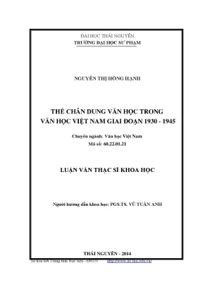 Thể Chân Dung Văn Học Việt Nam Giai Đoạn 1930 - 1945: