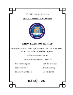 Nâng Cao Năng Lực Cạnh Tranh Của Tổng Công Ty May 10